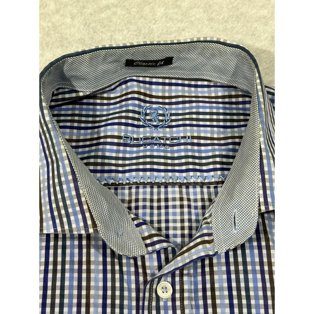 Bugatchi Uomo Shirt Men's XL  Long Sleeve Flip Cuff Button‎ Up Multicolor